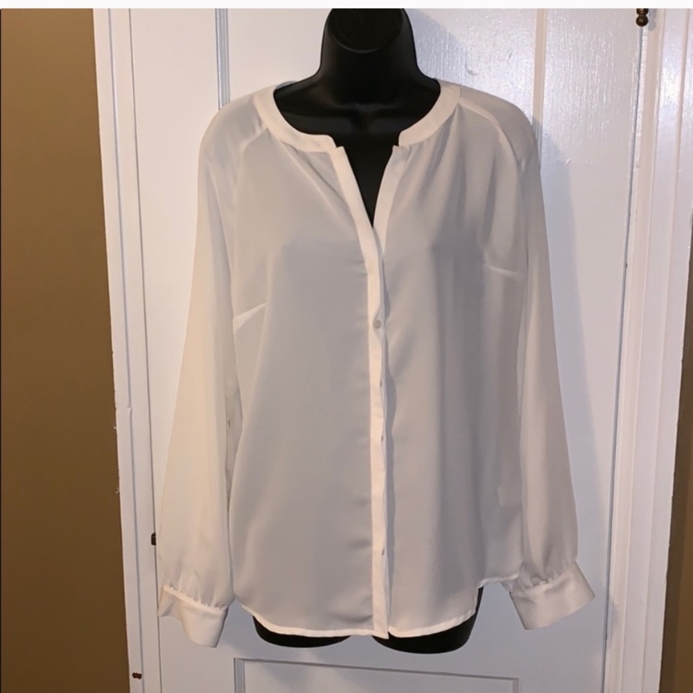 LC Lauren Conrad-Lace Back- long sleeved shirt